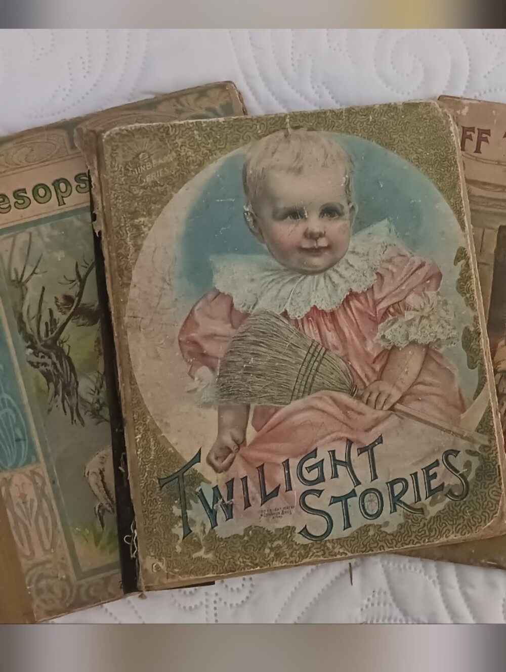 Antique 1897 Childrens Books/Covers 3 Pc Lot For Crafting Or Display TLC